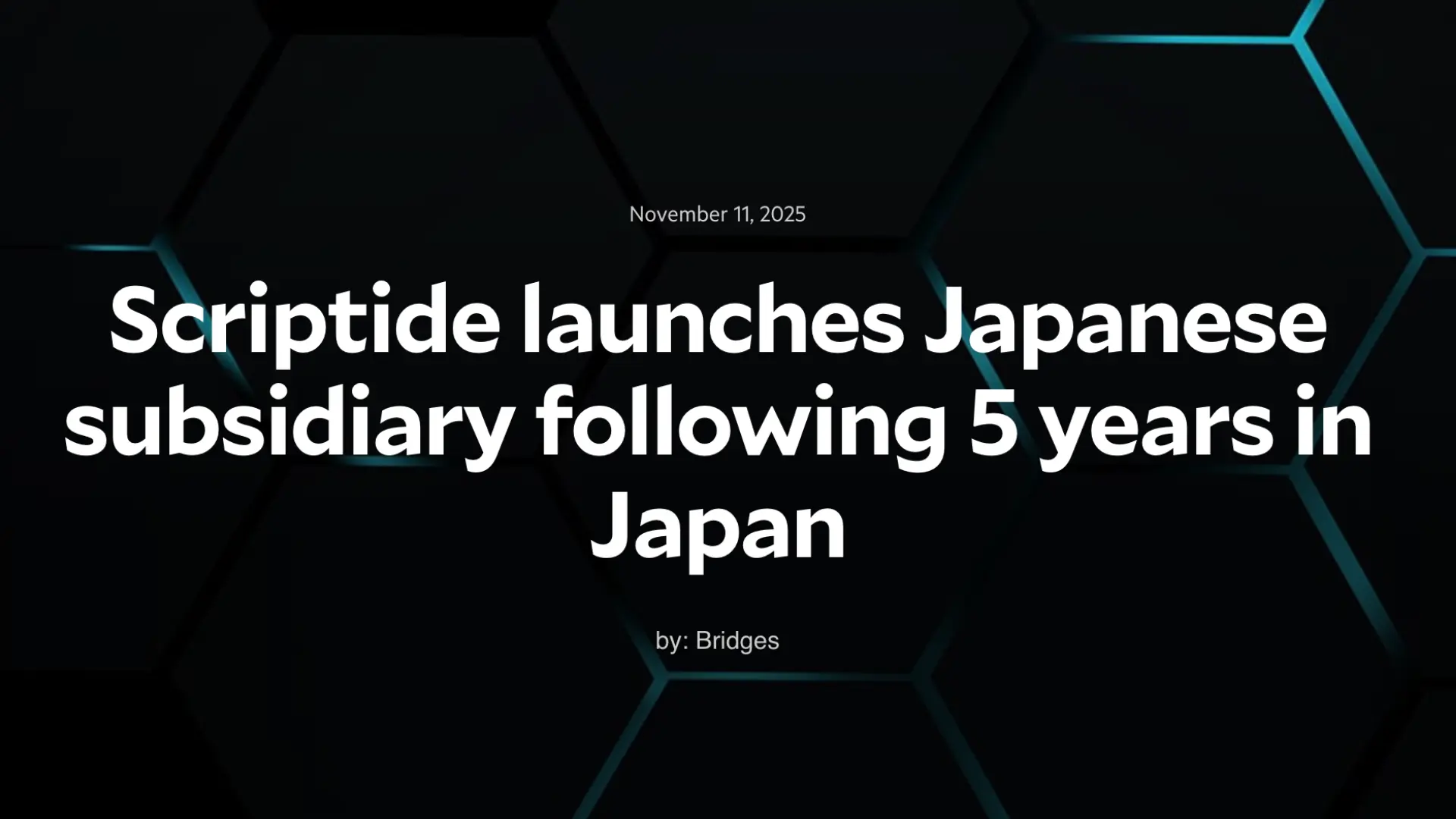 Bridges Magazine 掲載のお知らせ ― 日本進出5周年および日本法人設立に向けて ―