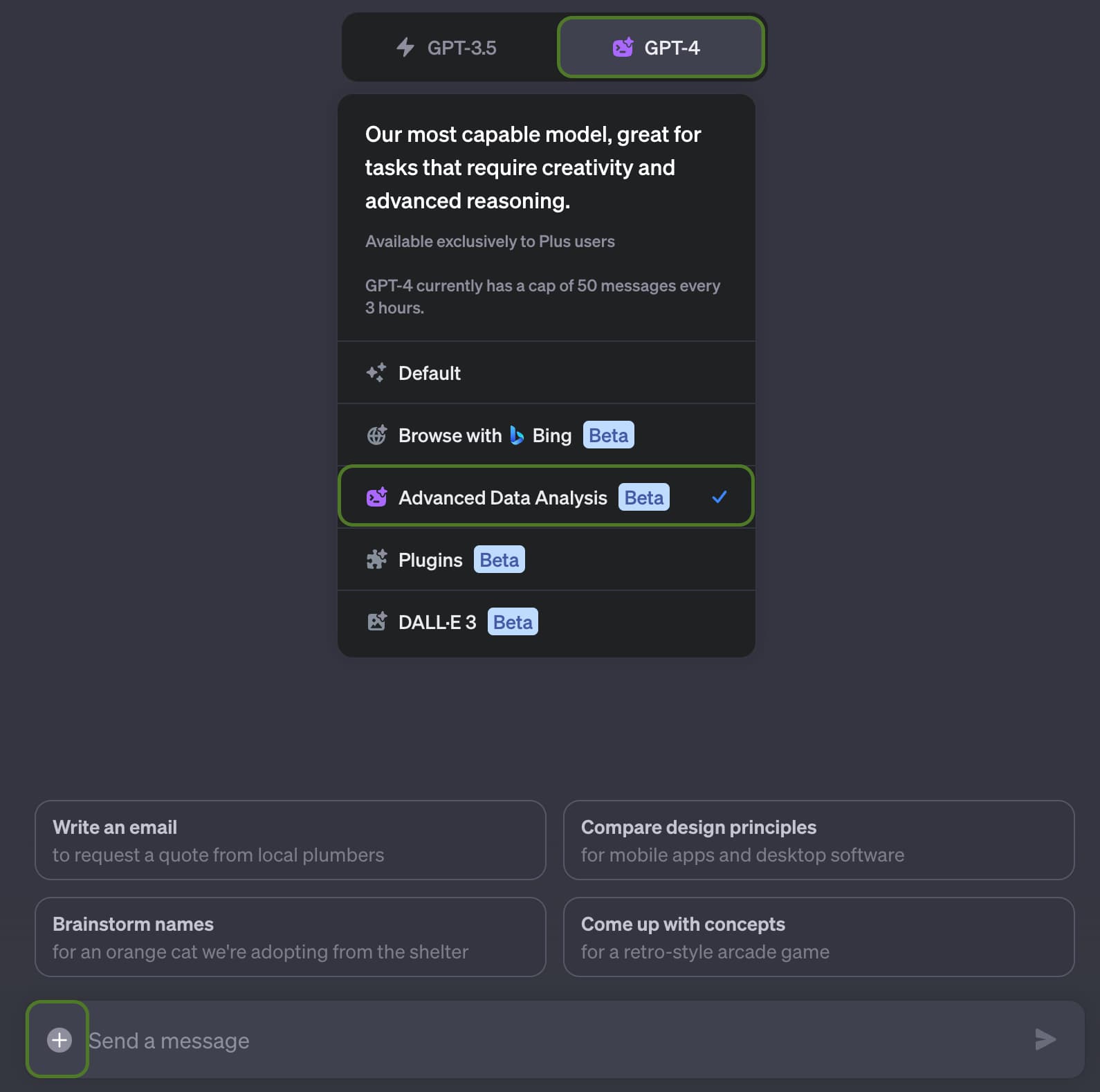 ChatGPT dropdown